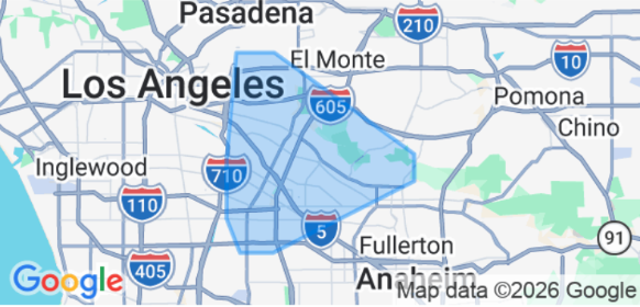 Service area map for Montebello and surrounding neighborhoods